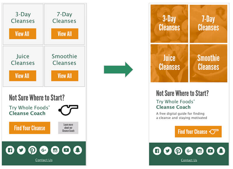 example of changes after usability testing